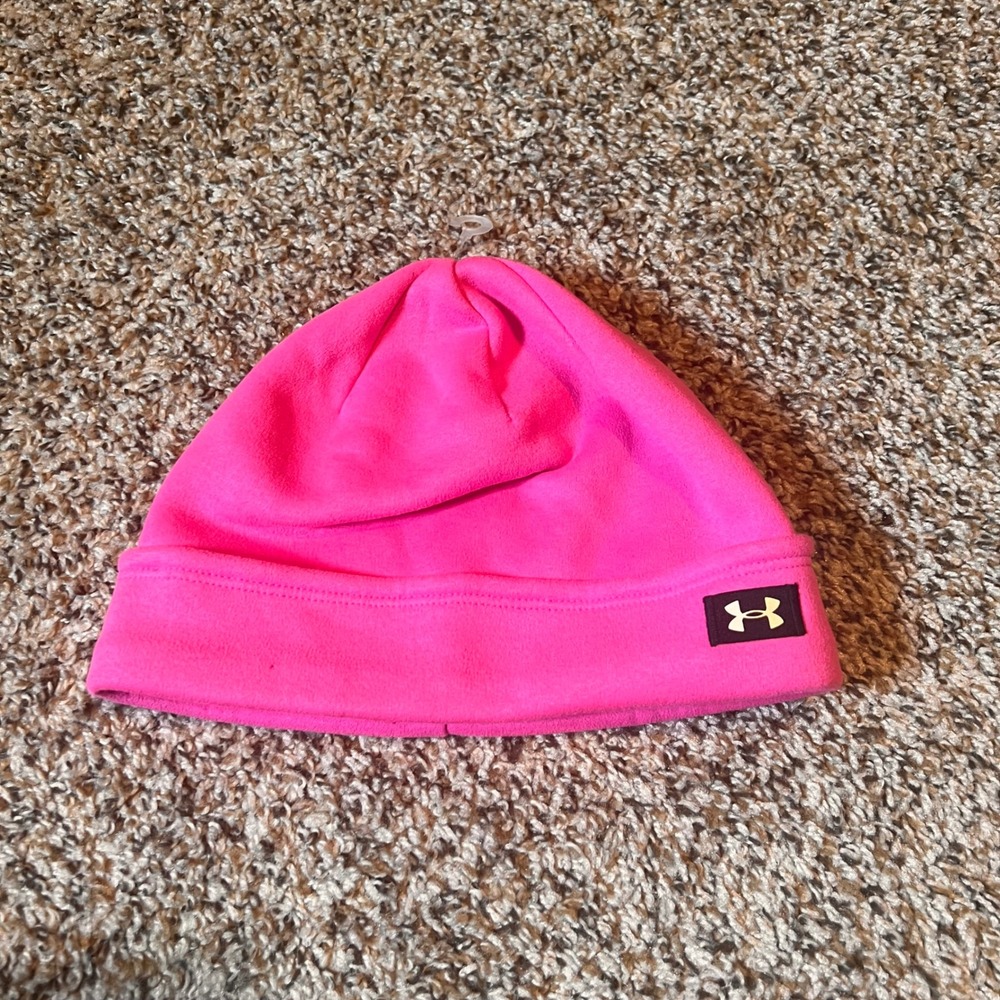 Under Armour Youth Beanie Hat Pink Fleece Winter